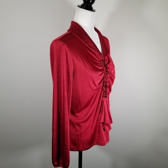 Vintage Amanda Collection Women's Top Various Sizes Red Polyester Knit - Picture 4 of 8